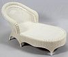 PAINTED WICKER CHAISE LOUNGE