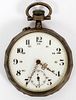 FRENCH SILVER OPEN FACE POCKET WATCH 19TH C.