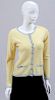 CHANEL YELLOW CASHMERE SWEATER TWIN SET
