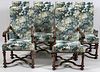 WALNUT ENGLISH STYLE DINING CHAIRS SET OF EIGHT