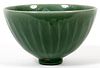 CHINESE GREEN RIBBED PORCELAIN BOWL