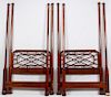 FOUR POSTER MAHOGANY TWIN BEDS PAIR