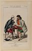 Joly. Joly et Philippe dans les Deux Gaspard. Paris, 1817. A vaudeville scene where one man is obviously cheating another at cards. Fully hand-colored