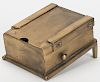 Faro Dealing Box. Maker unknown, [n.d.]. This all-brass dealing box was made by hand by an excellent machinist. When the side button is depressed the 