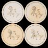 Four Standing Lion Ivory Poker Chips. English (?), ca. 1880. Scrimshawed standing lion. Not listed in Seymour, but similar to Seymour ID-CL (124). 1 _