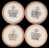 Four Crown Inside Yellow Rim Ivory Poker Chips. English (?), ca. 1880. Not listed in Seymour. 1 _î. Excellent.
