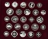 Gaming Coins of the WorldÍs Great Casinos. Franklin Mint, 1978. Set of 25 sterling silver gaming coins from as many casinos, housed in a maroon displ