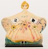 Trump Indicator, Lady in Ballroom Gown. Circa. 1930. Celluloid trump indicator and table marker. Excellent.