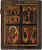 A RUSSIAN FOUR PART ICON, TVER SCHOOL, 19TH CENTURY