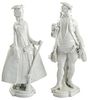A PAIR OF WHITE PORCELAIN FIGURES OF HUNTERS, SCHWARZBURGER, AFTER A MODEL BY PAUL SCHEURICH