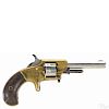 Whitneyville seven-shot spur trigger revolver, .22 caliber, with a brass frame