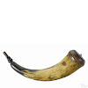 York County, Pennsylvania powder horn, 19th c., with a typical rope carved plug, 9'' l.