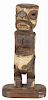 Native American Indian carved birch totem, signed J. Simpson '60, 17 1/2'' h.