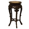 Antique Chinese Carved Hardwood Table with Marble Top.