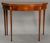 Custom mahogany Federal style game table with drawer. ht. 29", wd. 36", dp. 18"