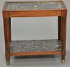 Louis XV style marble top two tier stand