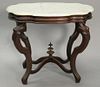 Victorian marble top shape center table