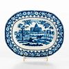 Staffordshire Transfer Decorated Historical Blue "Boston State House" Tray