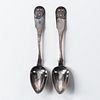 Two Coin Silver Harvard Table Spoons