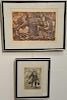 Three Chaim Goldberg (1890-1942) etchings including Artist proof bearded man carrying pails, artist proof shoe maker, and artist pro...