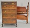 Two piece lot including a custom mahogany chest