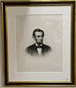 Stephen James Ferris (1835-1915) etching, Abraham Lincoln portrait, marked in plate SJ Ferris 1881, After an interpretation of an en...