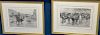 Set of ten Harper's Weekly double page lithographs black and white including A Bad Crossing, Clearing the Way, Calvary on the March,...