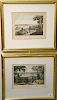 Pair of Currier & Ives colored lithographs, "The Narrows, New York Bay from Staten Island" and "New York"
