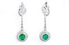 Diamond Emerald Drop Earrings