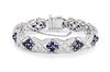 Platinum Diamond Sapphire Bracelet