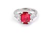 4.03ct Beautiful Unheated Burmese Ruby Ring