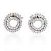 Platinum 30 Carat Marquise Diamond Swirl Earrings 