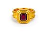 Squared Ruby Gold Ring