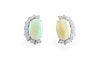 Raymond Yard Opal and Diamond Earrings