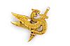 Antique Gold Flying Dragon With Sword Pin