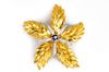 Tiffany Gold Diamond and Sapphire Star Flower Brooch