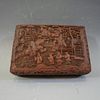 ANTIQUE CHINESE CARVED RED CINNABAR BOX - 19TH CENTURY