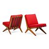 PIERRE JEANNERET; KNOLL Pair of Scissor chairs