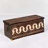 Pine Carved and Painted Sea Chest