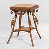 Small Square Two-Tier Wicker Occasional Table