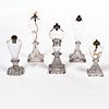 Five Colorless Waterfall Base Whale Oil Lamps
