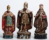 Early Latin American Carved Wood Santos, Three (3)