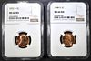 1948-S & 1972-D LINCOLN CENTS NGC MS-66 RD