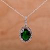 Sterling Silver & Lab Emerald Pendant Necklace