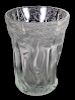 Lalique style partially frosted glass vase