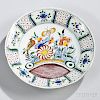 Dutch Delftware Polychrome Decorated Charger
