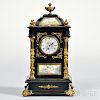 Gilt-bronze-mounted Carriage Clock with Hand-painted Limoges Enamel Panels