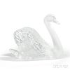 Large Lalique Swan Sculpture