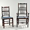 Eight Victorian Elmwood Dining Chairs