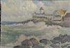 Chester Van Nortwick (1881-1944), oil on board, Easter Point Lighthouse, Marblehead...